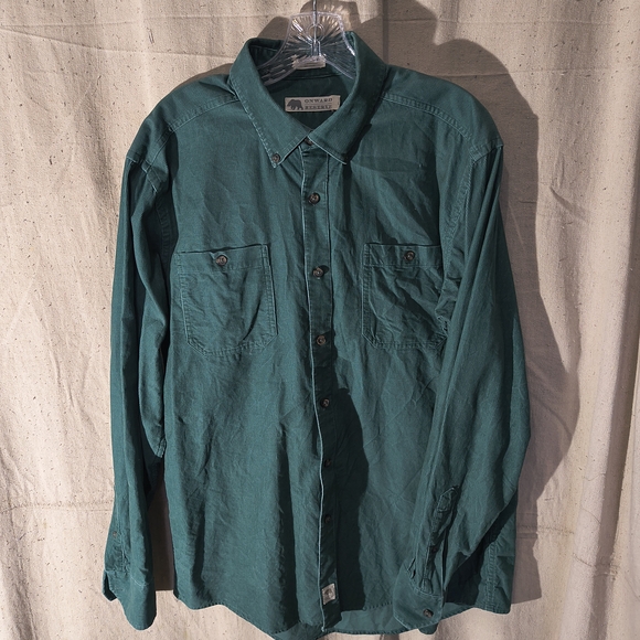 Onward Reserve Men's Large Hunter Green Corduroy Button Down Long Sleeve Shirt - Picture 1 of 10